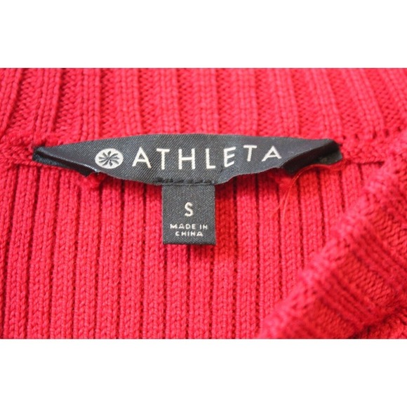 ✨2/$20 *Altered* Athleta Mesa Hybrid Sweater Wool Blend Radiant Red Small H12450 - Picture 6 of 13
